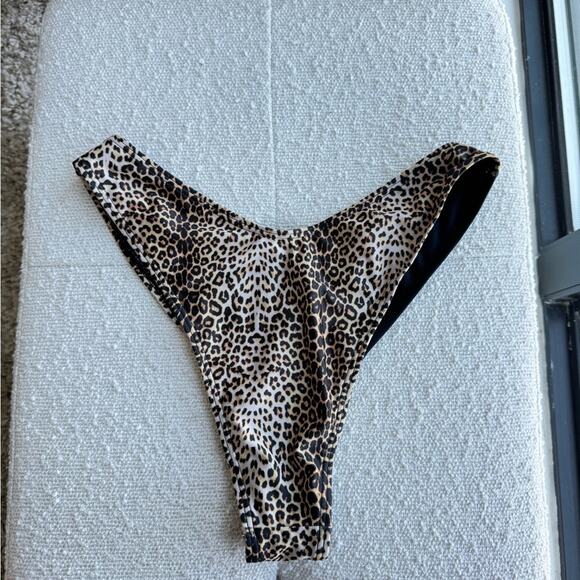 ASOS South Beach Black Cheetah Bikini Bottoms High Rise Size 8 - Picture 4 of 4